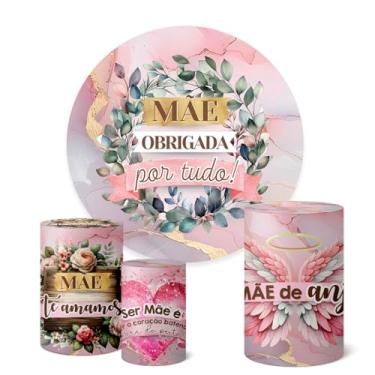 Imagem de Trio Capas Cilindro + Painel Redondo Sublimado 1,50m Dia Das Mães (K1MAE020)