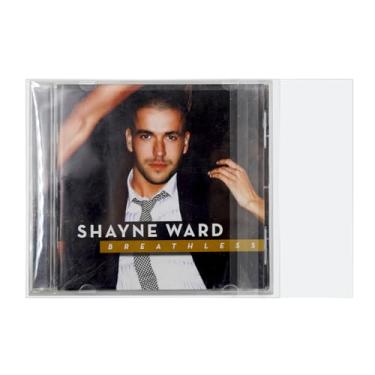 Imagem de sdroceRyaM 50 peças de mangas adesivas externas de CD capa protetora de plástico transparente antiestática para armazenamento de CD e DVD