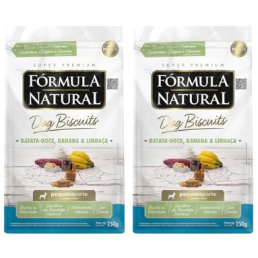 Imagem de Petisco Cães Formula Natural DogBiscuits Porte Pequeno Batata Doce Banana e Linhaça 250g 2 Unidades