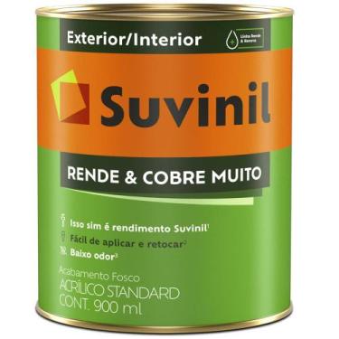Imagem de Tinta Acrílica Rende & Cobre Muito Fosco 900ml Branco - 50322194 - SUV