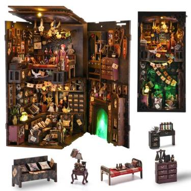 Imagem de Kit de casa de bonecas em miniatura de quebra-cabeça de madeira 3D DIY