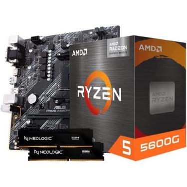 Imagem de Kit Upgrade AMD Ryzen 5 5600G Placa Mãe A520M-E PRIME ASUS 16GB DDR4 D