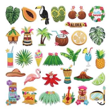 Imagem de rockible Adesivos de ferro com tema de praia para bolsas, camisas, saias, roupas e meias, 32 Unidades