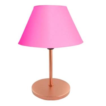 Imagem de Luminária de Mesa Abajur Cúpula Injetada para Escritório Quarto Recepção Decoração Sala Moderno (COBRE/ROSA,1)