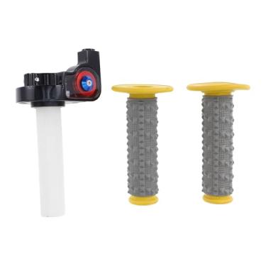 Imagem de TUCKBOLD Kit de capas de guidão de borracha antiderrapante para motocicleta, scooter, bicicleta, quadriciclo, amarelo, 1 conjunto