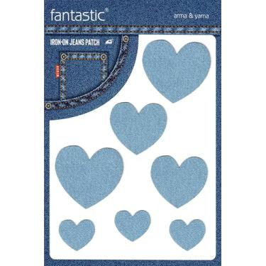 Imagem de Patch de jeans com coração azul gelo para jeans durável reparo e remendo decorativo para jaquetas jeans, calças e roupas, aplique de tecido fácil sem costura