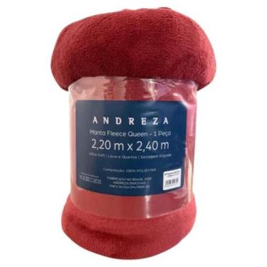 Imagem de Cobertor Manta De Microfibra Queen Vermelho 2,40mX2,20m - Andreza Enxo