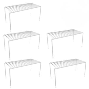 Imagem de Kit 5 Organizadores de Armário Médio Cozinha Multiuso Pratos(Branco)