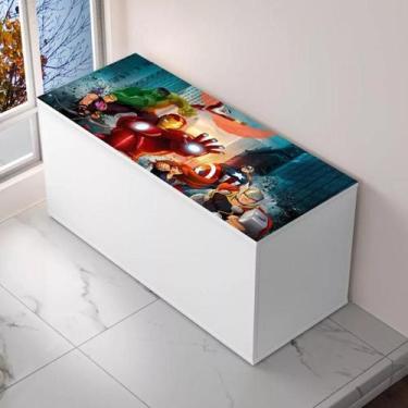 Imagem de Bau Infantil para brinquedos e objetos MDF Heróis - Home A.S, Heróis/F