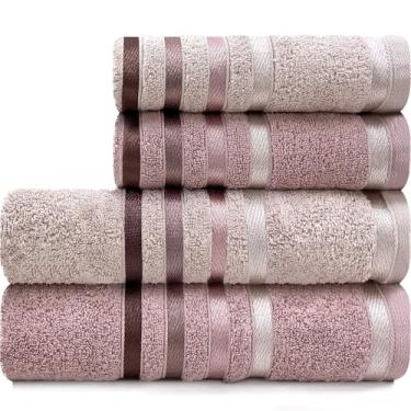 Imagem de Jogo de Toalhas 4 Peças Banhão Gigante e Rosto Fio Penteado Lumina Karsten