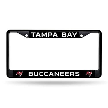 Imagem de Rico Industries NFL Football Tampa Bay Buccaneers Moldura preta para placa de licença 30,48 cm x 15,24 cm Moldura cromada preta 30,48 cm x 15,24 cm Carro/Caminhão Acessório Auto
