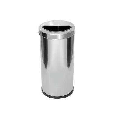 Imagem de Lixeira Em Aço Inox Com Aro Meia Lua 22L Jsn