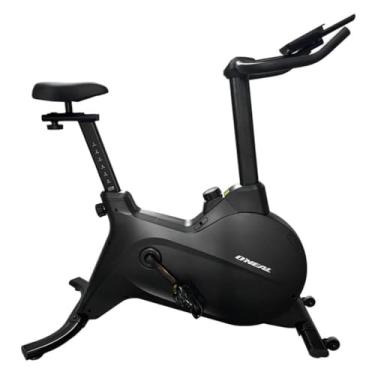 Imagem de Bicicleta Spinning Residencial Magnética 8 Níveis com Monitor LCD, Guidão Ajustável, Suporte para Celular e Rodinhas – Silenciosa e Ergonômica
