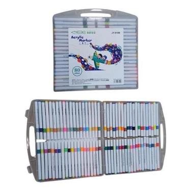 Imagem de Super Kit Estojo Canetinhas Profissional Ponta 80 Cores - Sweet Home