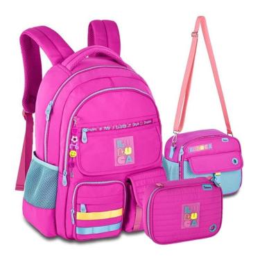 Imagem de Kit Mochila de Costas Colorida Luluca com Lancheira e Estojo Clio LU24600