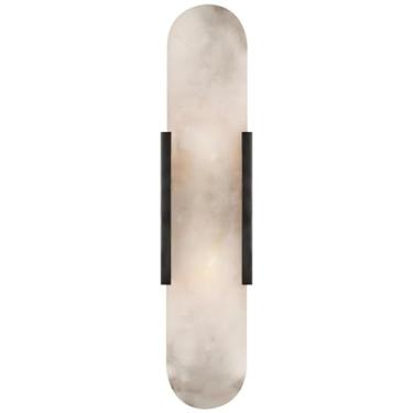 Imagem de VANZARLA Arandelas De Parede Pretas Modernas Para Sala Estar, Luminárias Mármore Quarto, Iluminação Alabastro Entrada E Banheiro, 1 Pacote