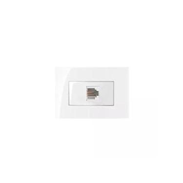 Imagem de Conjunto Margirius Tomada Rede RJ11 P/Móvel 65x45mm Sleek, Branco