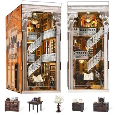 Imagem de MiniCity Kit Book Nook, Kit Booknook Para Casa De Bonecas Em Miniatura Faça Você Mesmo Com Luz Led E Capa Protetora Contra Poeira (Biblioteca De Direito)