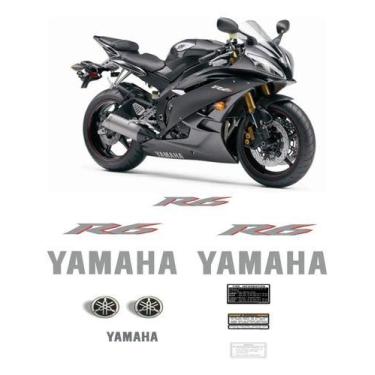 Imagem de Kit Adesivos Compatível Com Yamaha R6 2007 Preta + Etiquetas - SPTS