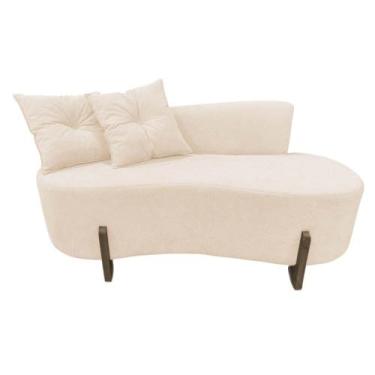 Imagem de Namoradeira Sofá Feijão Luna Orgânica Couro Bege - Mansão Decor