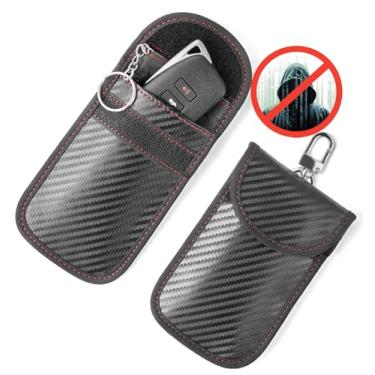 Imagem de Vammcht Bolsa Faraday atualizada para chaveiro (pacote com 2), protetor de chave Faraday premium – Bloqueio de sinal RFID para carro, proteção de segurança do carro, bolsa antifurto, bloqueador de