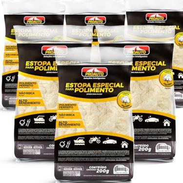 Imagem de Kit 6 Estopas 100% Algodão 200g para Polimento Automotivo ou Doméstico - Ideal para Brilho e Limpeza - Carros, Motos, Doméstico, Talheres, Equipamentos Náuticos