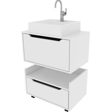 Imagem de Kit Balcão e Gabinete de Banheiro com Cuba 1 Porta 1 Gaveta