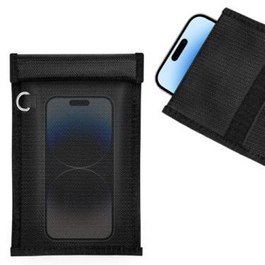 Imagem de Klawdsky Bolsas Faraday para telefones, bolsa Faraday para celular, bolsa com bloqueio de sinal, chave de carro/WiFi/RFID/bloqueador de sinal GPS (1 pacote) preta