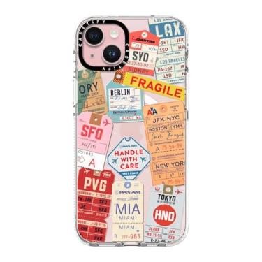 Imagem de CASETiFY Capa transparente para iPhone 15 Plus [não amarela/2 m. Proteção contra quedas de grau militar/compatível com Magsafe] - AirTags - Transparente