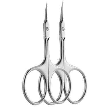 Imagem de Tesoura de cutícula de aço inoxidável, 1/2/4 peças, ferramentas para manicure e pedicure, aparador de unhas, prata, 2 peças, BH01