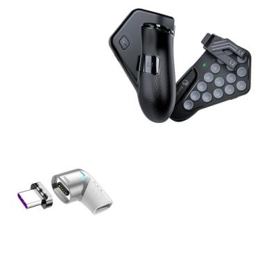 Imagem de BoxWave Adaptador compatível com tablet GameSir F7 Claw - Adaptador de ângulo MagnetoSnap PD, adaptador de carregamento de ângulo magnético PD protetor de dispositivo - prata metálica