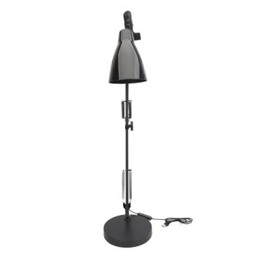 Imagem de Luminária de mesa com braço oscilante, lâmpada de mesa com braço giratório, 10 modos de brilho, abajur dobrável USB, cuidados com os olhos para escola de artistas (preto)
