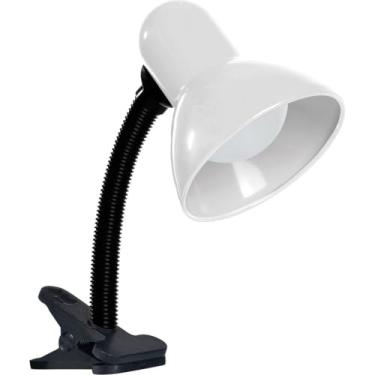 Imagem de Luminaria De Mesa Com Garra Presilha Bivolt Para Leitura Estante Quarto Maquiagem Manicure(Branco)