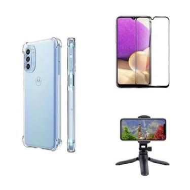 Imagem de Kit Tripé Tripod 360 graus para Motorola Moto G71  + Capa + Pelicula D