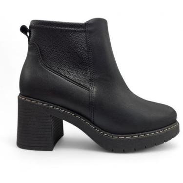 Imagem de Bota Piccadilly Cano Cuto Salto Médio, Preto, 37