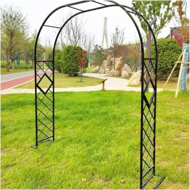 Imagem de Arco De Jardim, árvore De Pérgola, Arcos De Rosas Para Rosas Plantas Trepadeiras, Arco De Suporte, Ao Ar Livre, Black, 180 * 230Cm