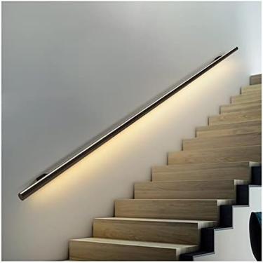 Imagem de Corrimão De Alumínio Com Luz - Corrimão De Escada Luminoso Led - Fácil De Instalar - Corrimãos De Luzes Para Escadas Externas E Internas, Black, 39.3"/1m