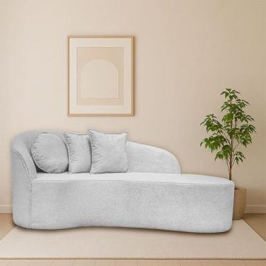 Imagem de Sofá Orgânico Feijão Curvo Design Elegante Para Sala e Estúdio Bouclé 