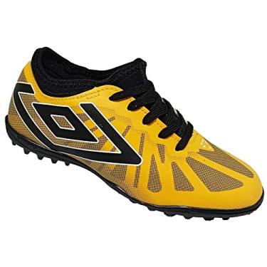 Imagem de Chuteira Society Umbro Velocita 6 Club Jr Amarelo/Preto/Grafite