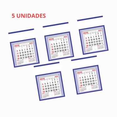 Imagem de Calendário de Parede 2026 Grande 27X37CM Folhinha Comercial (5 Unidades - Azul)