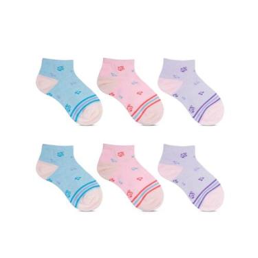 Imagem de Kit 6 Pares de meias Cano curto Infantil Altomax, Menina, 23/29