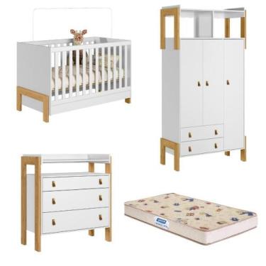 Imagem de Quarto de Bebê Completo Berço mini cama Guarda Roupa Cômoda Fantasia Q