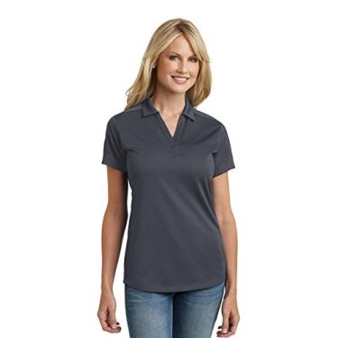 Imagem de Camisa polo feminina Port Authority Jacquard diamante L569, Graphite, M