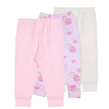 Imagem de Kit Roupa de Bebê 3x Calça Mijão Liso e Estampado Vira Pé - Koala Baby