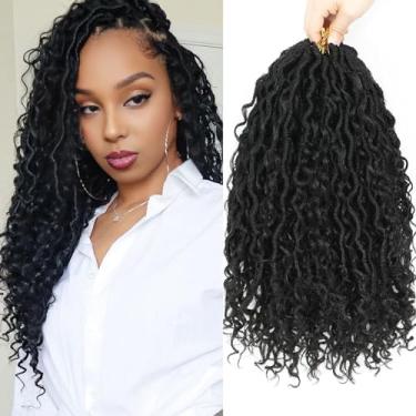 Imagem de Cabelo de crochê Goddess Locs 30,5 cm pacote com 7 pacotes de cabelo curto falso Locs crochê macio Boho Faux Locs crochê cabelo sintético hippie tranças de crochê pré-enroladas pontas encaracoladas