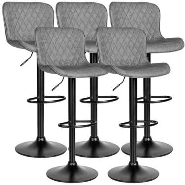 Imagem de Kit 05 Un Banqueta Alta Para Cozinha Americana Bar Giratória prime.off