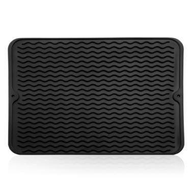 Imagem de Tapete Escorredor De Louça De Silicone Culinario Para Pia Cozinha Protetor De Panelas Pratos(preto)