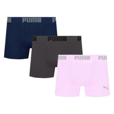 Imagem de Kit 3 Cuecas Puma Boxer Sem Costura Masculina, EG