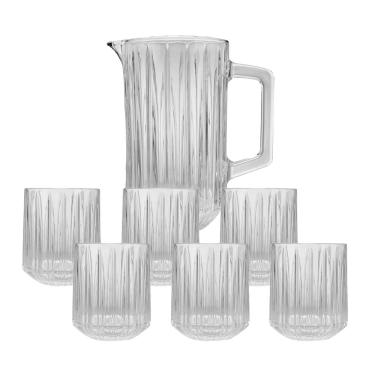 Imagem de Conjunto 7 Peças Jarra C/ 6 Copos de Cristal Bangkok 1,45L/300ml