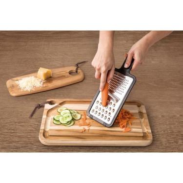 Imagem de Ralador Tramontina Utilitá Inox e Cabo ABS com Suporte, Preto e Inox